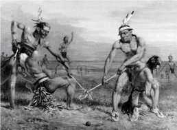 Původní obyvatelé Severní Ameriky hrají lakros